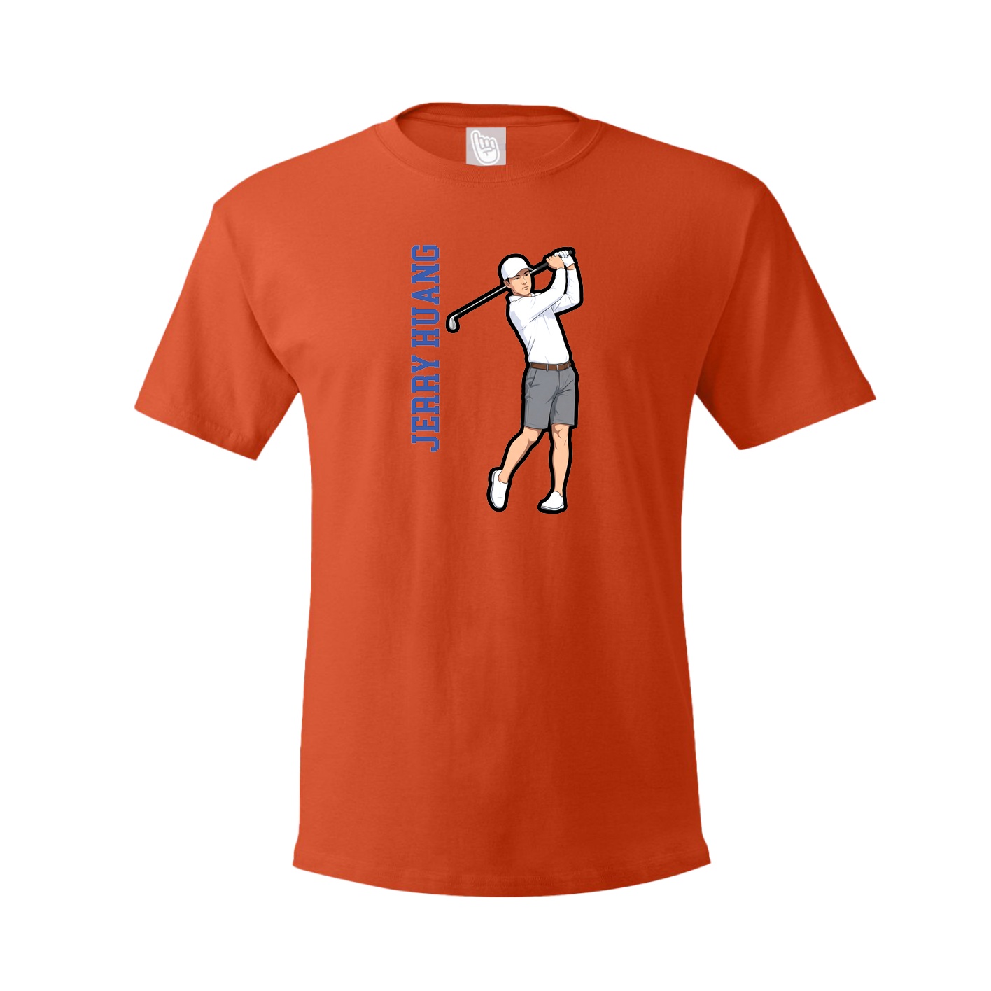 Tee — Name Vertical in Orange