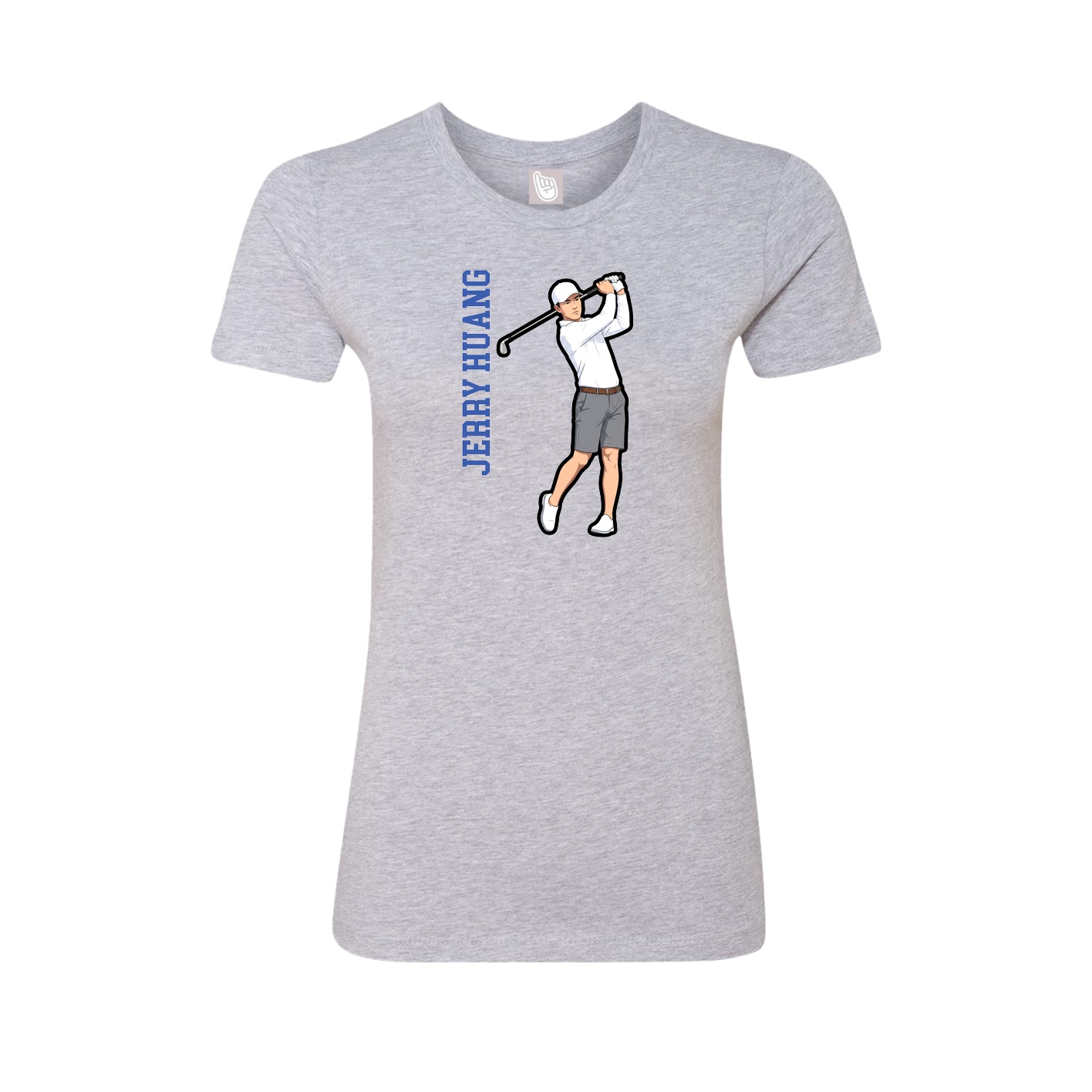 Womens Tee — Name Vertical in Grey