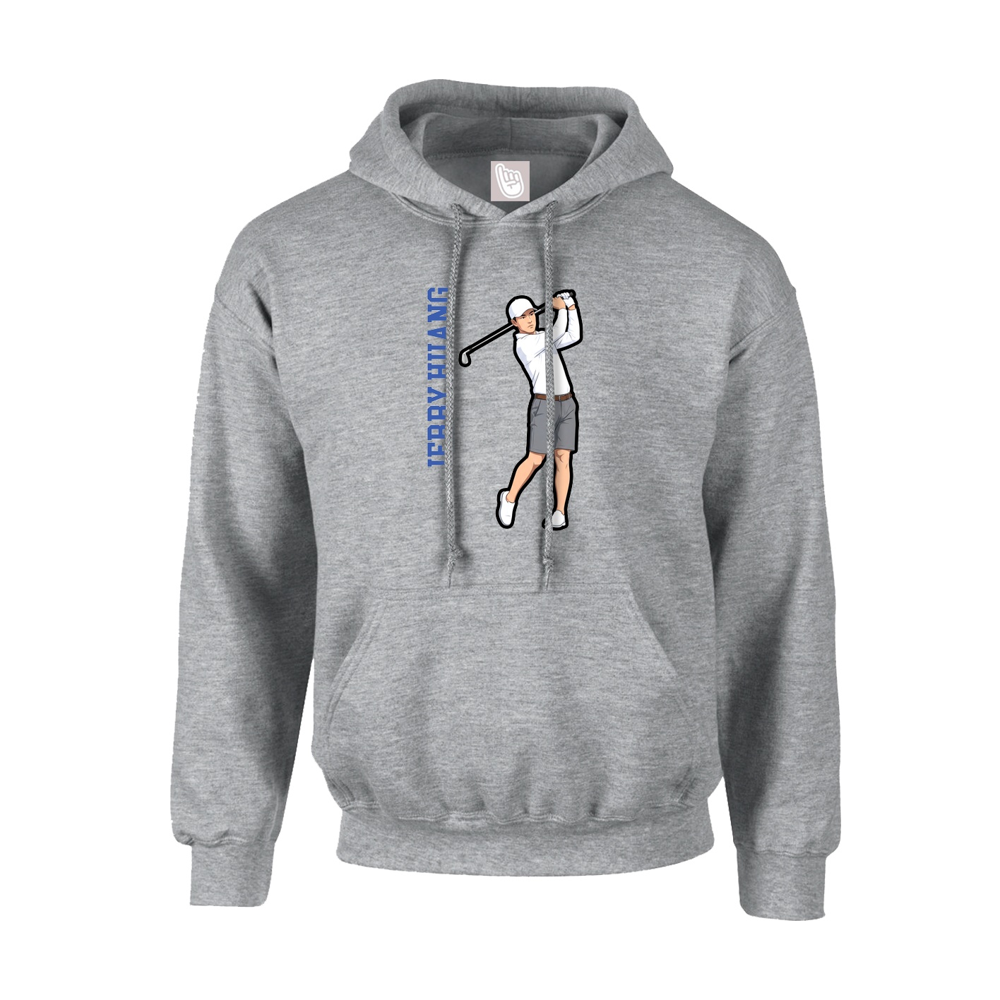 Hoodie — Name Vertical in Grey