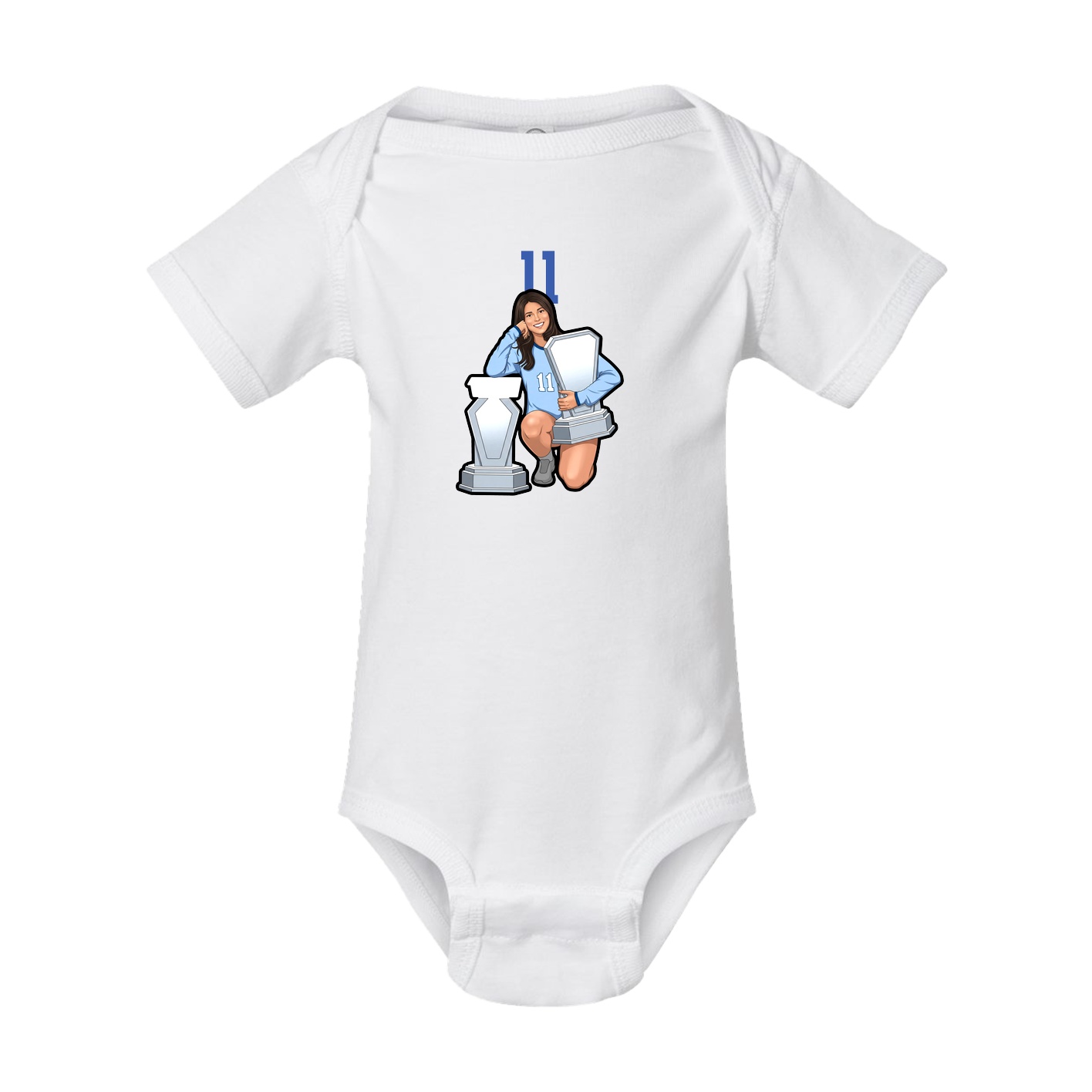 Baby Onesie — Number Top in White