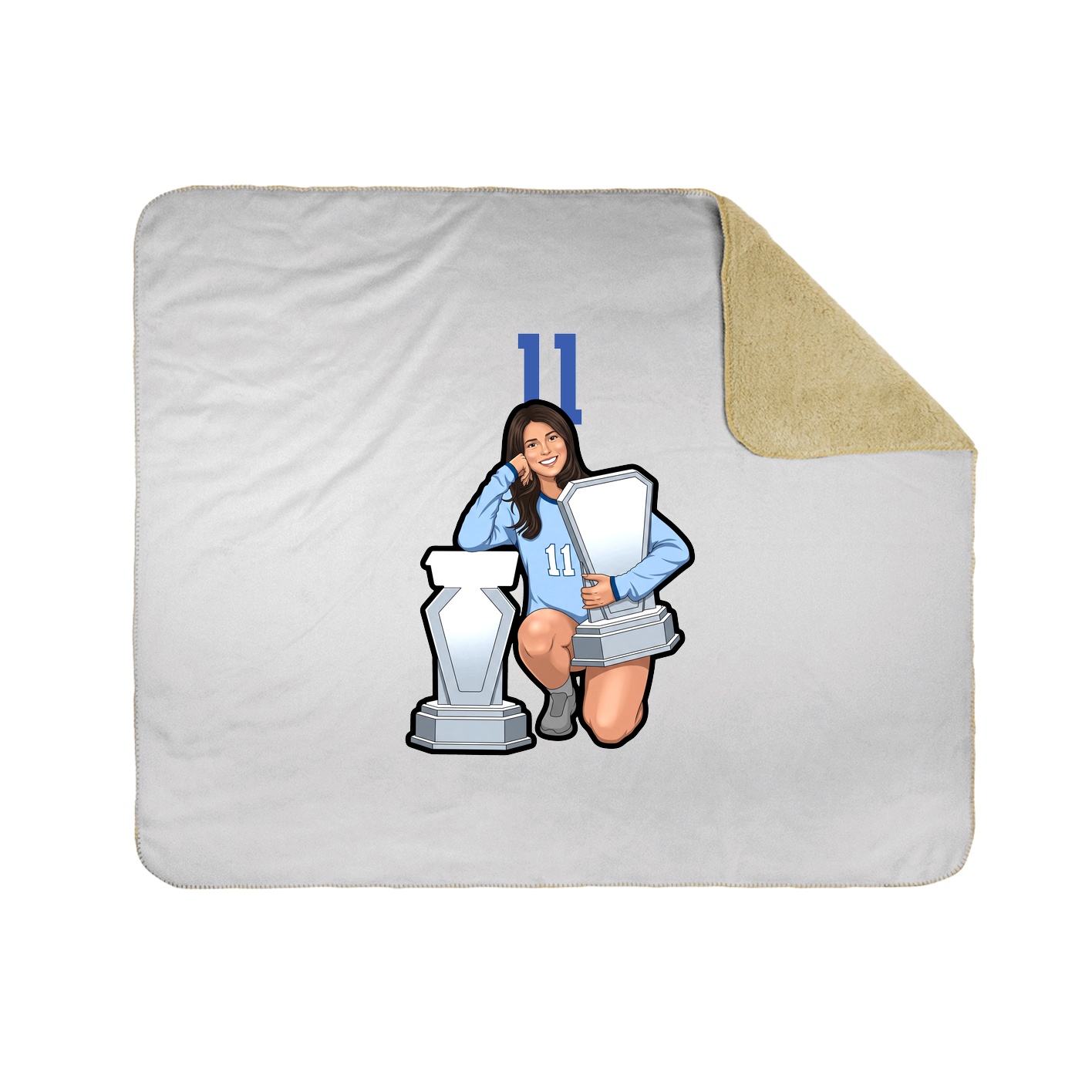 Throw Blanket — Number Top in White