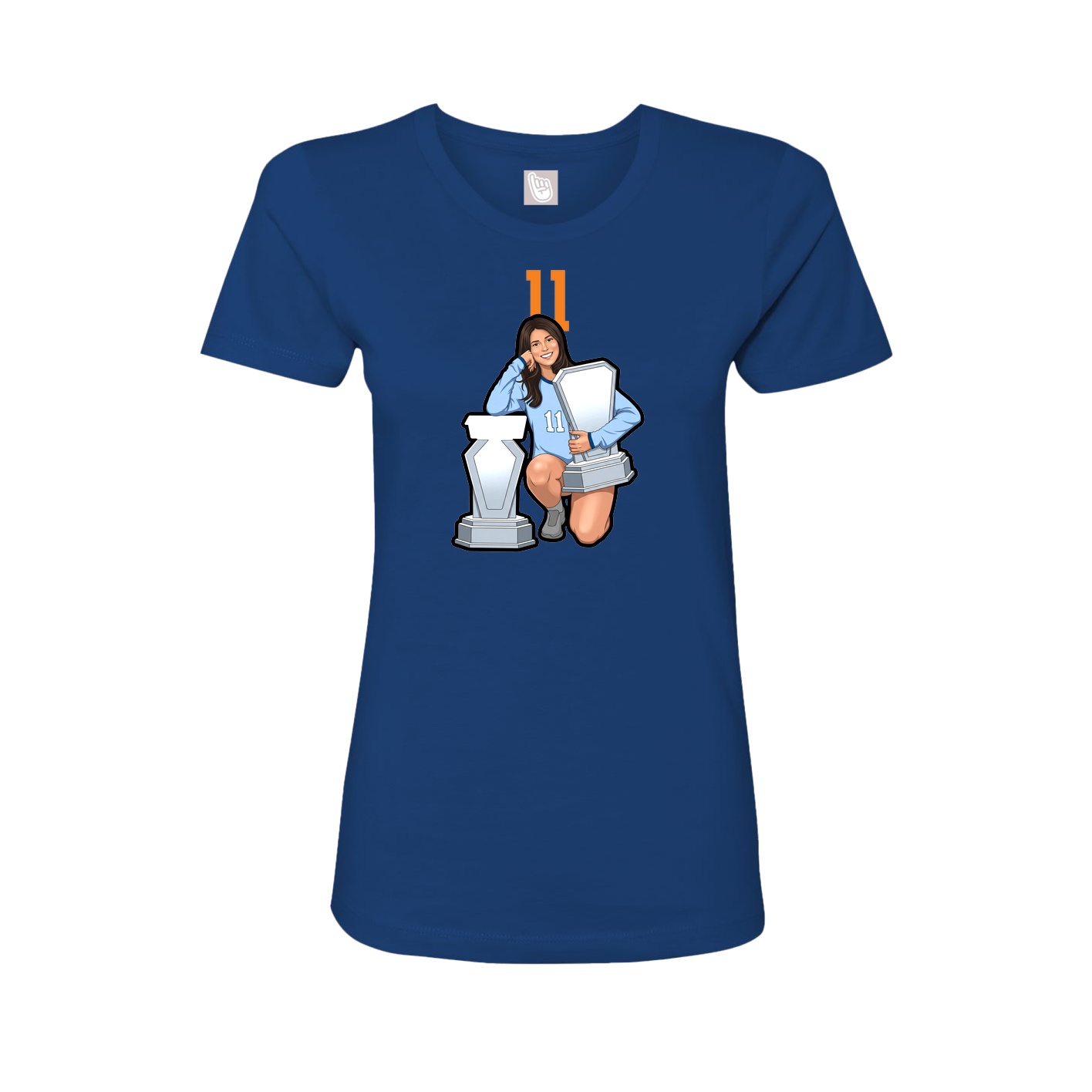 Fitted Women's Tee — Number Top in Royal