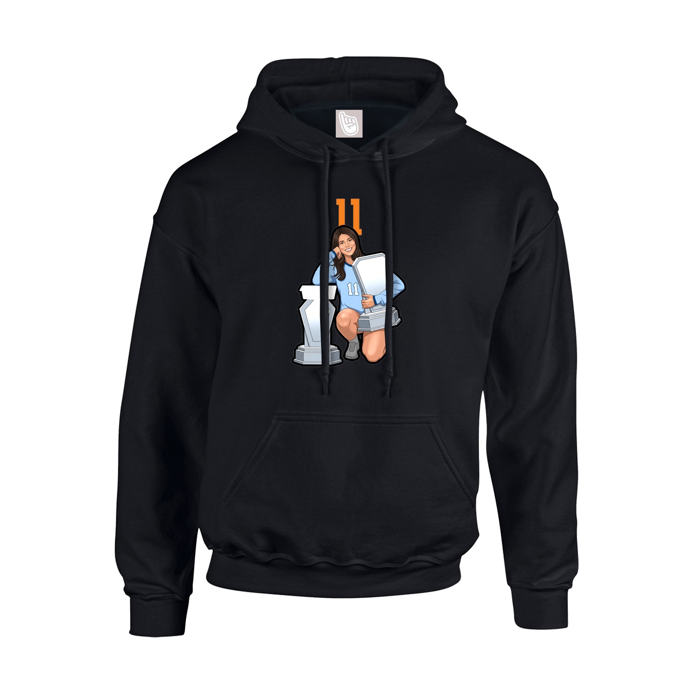 Youth Hoodie — Number Top in Black