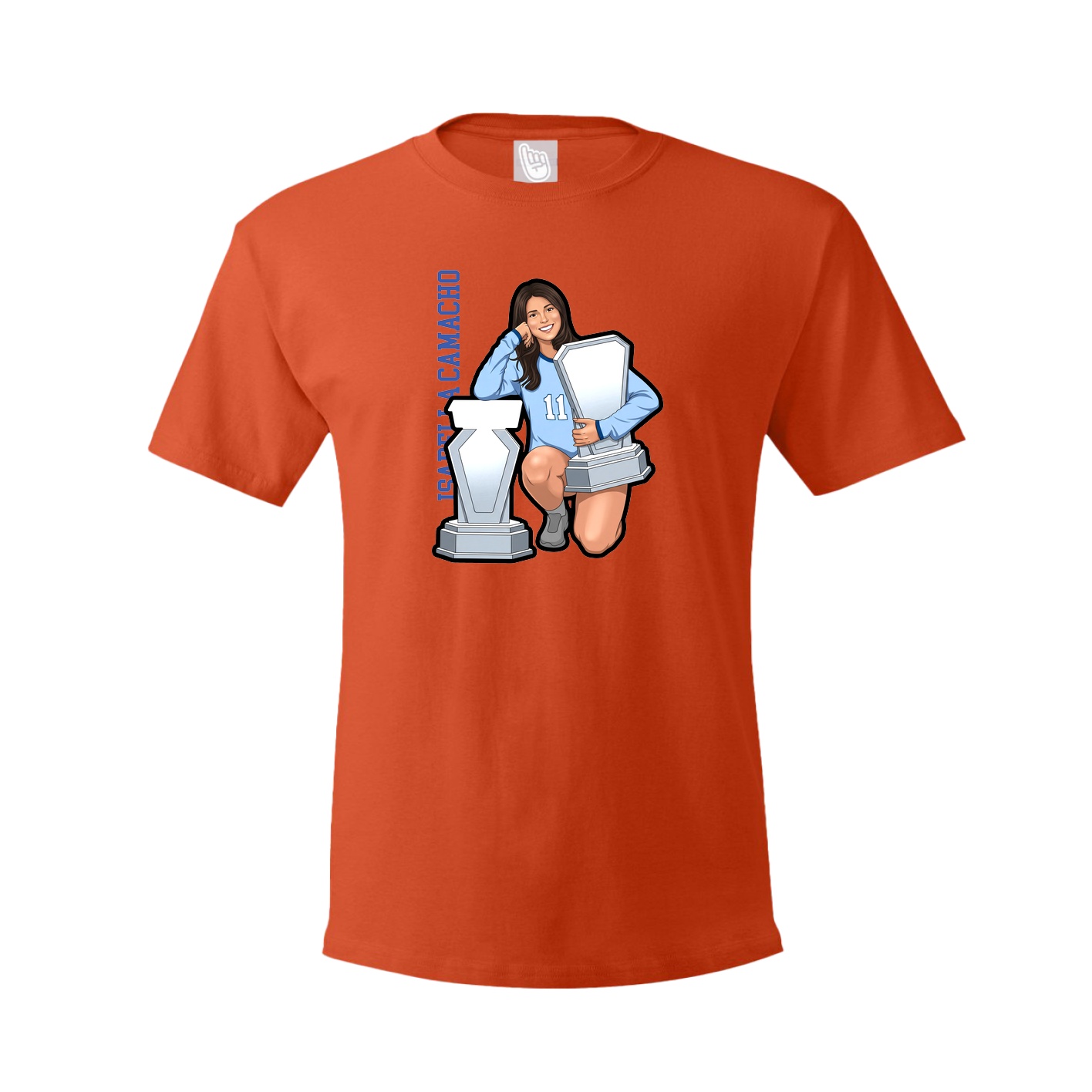 Youth Tee — Name Vertical in Orange