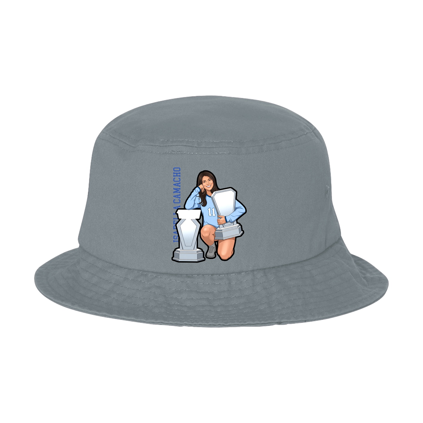 Bucket Cap — Name Vertical in Grey