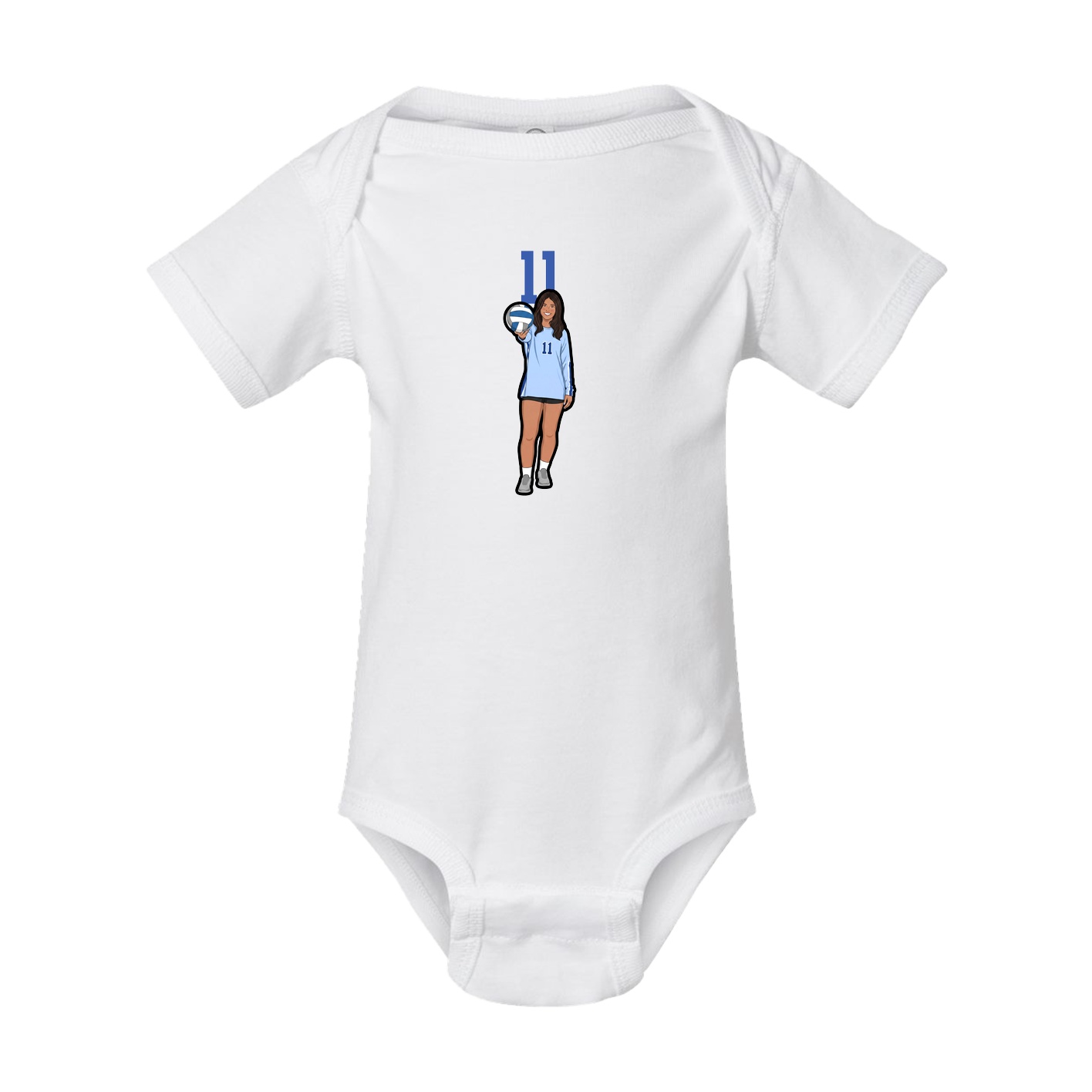 Baby Onesie — Number Top in White