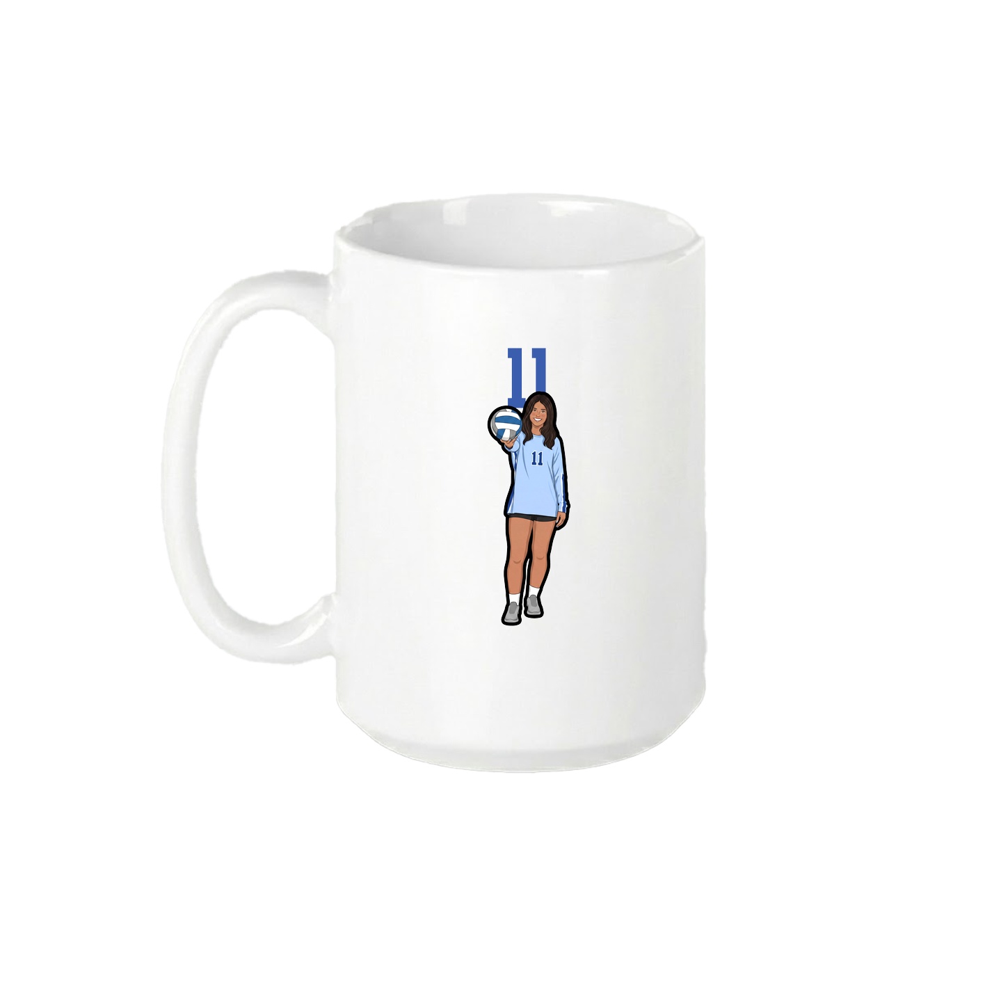 15oz Coffee Mug — Number Top in White