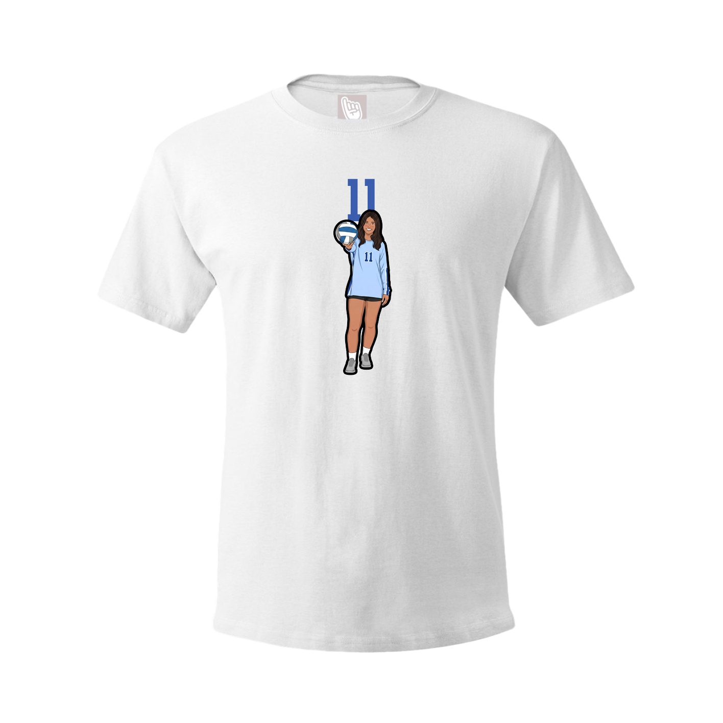 Youth Tee — Number Top in White