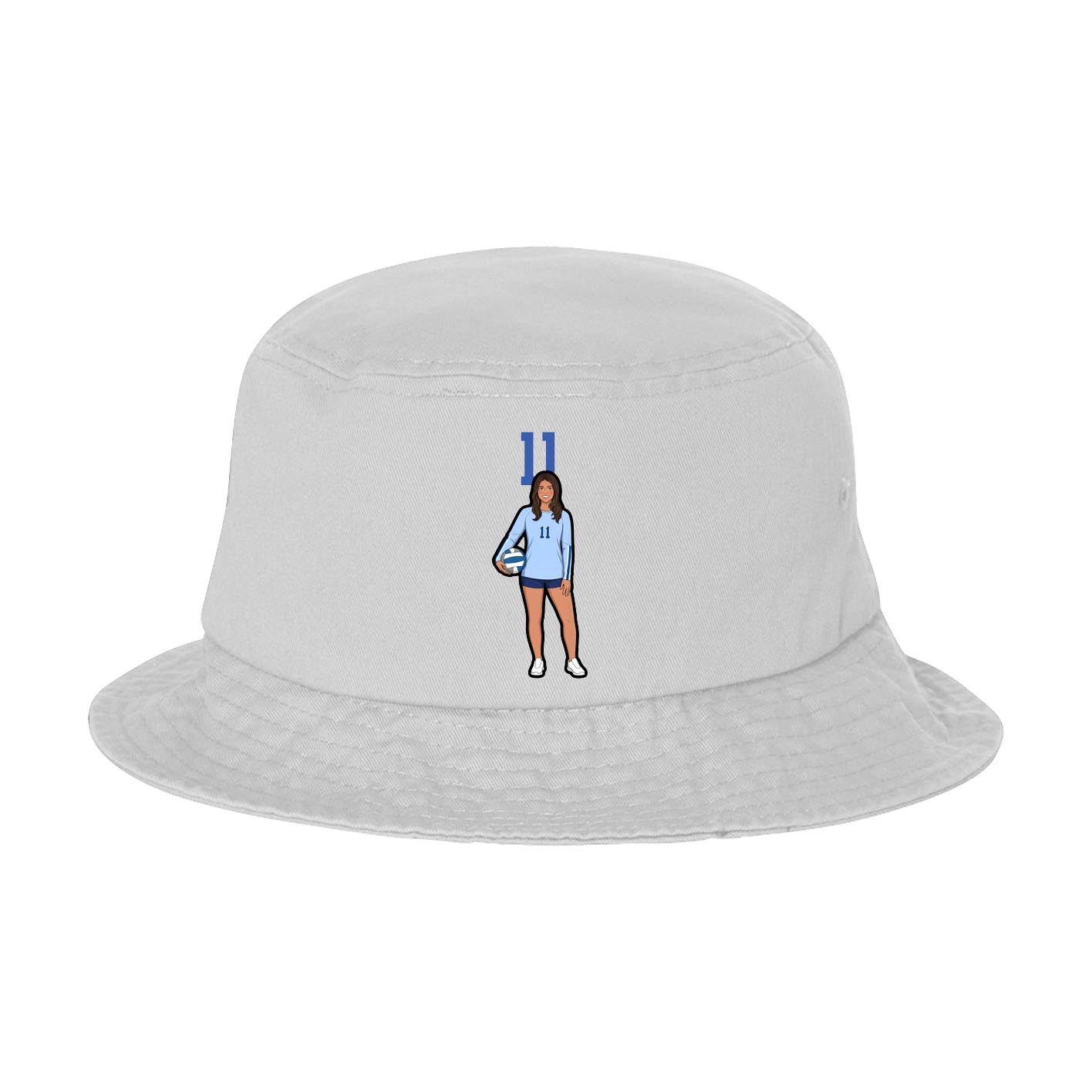Bucket Cap — Number Top in White