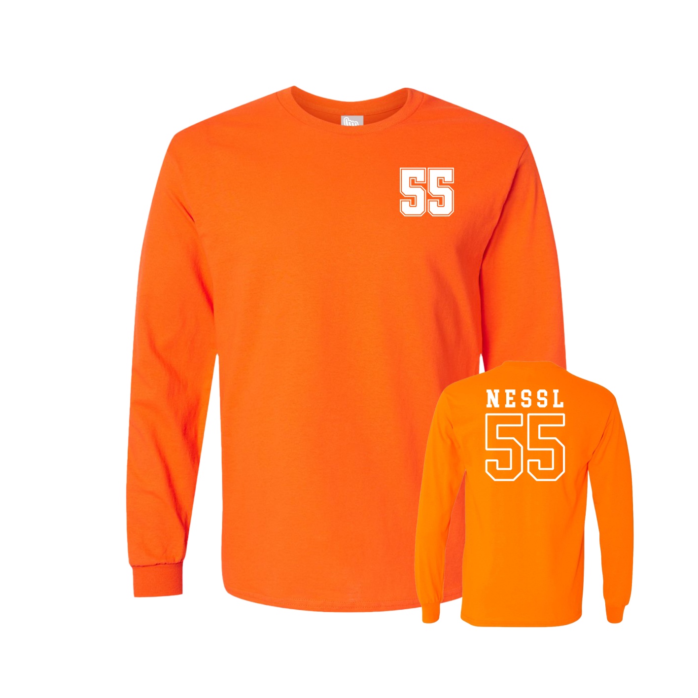 Long Sleeve Tee — Chest Back in Orange