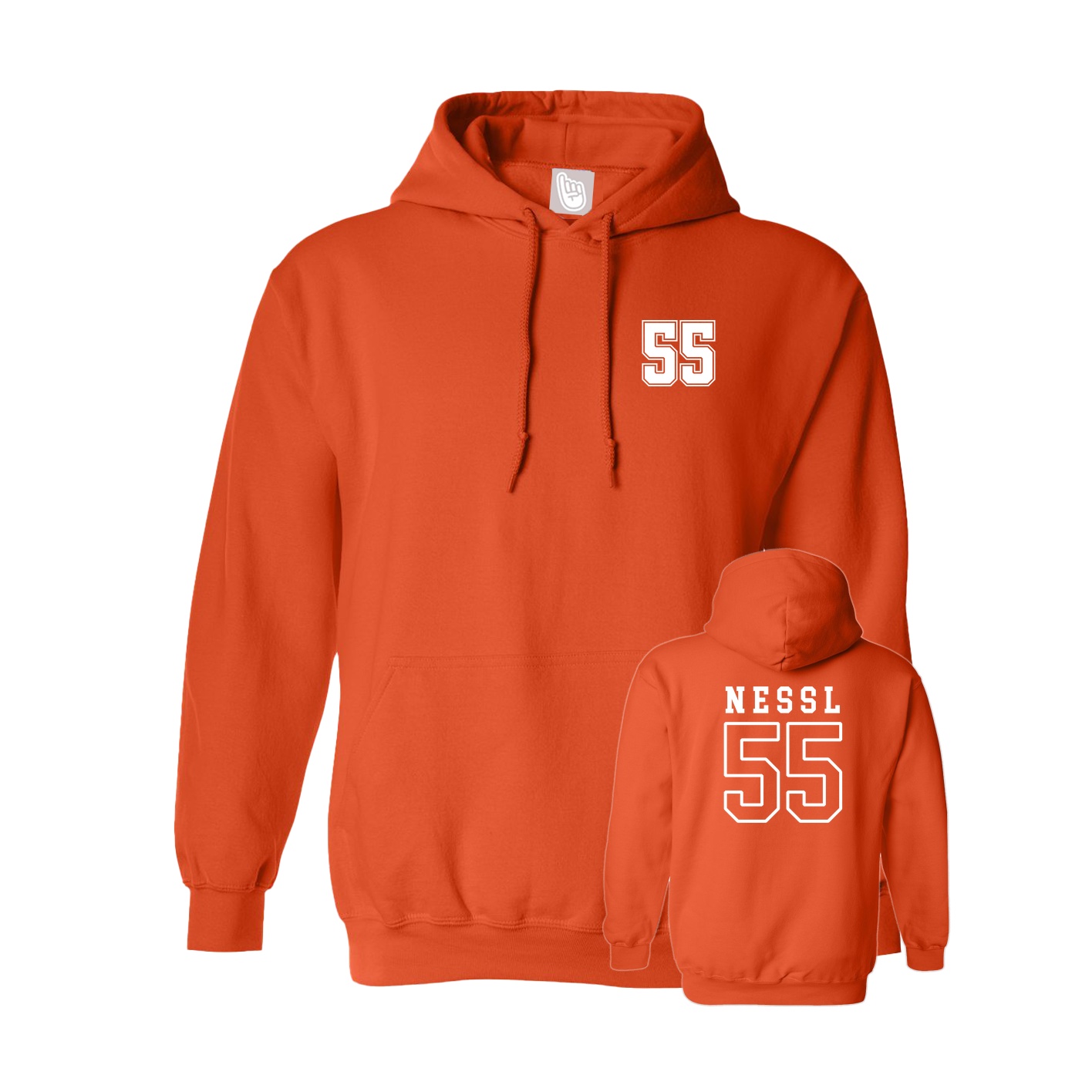Youth Hoodie — Chest Back in Orange