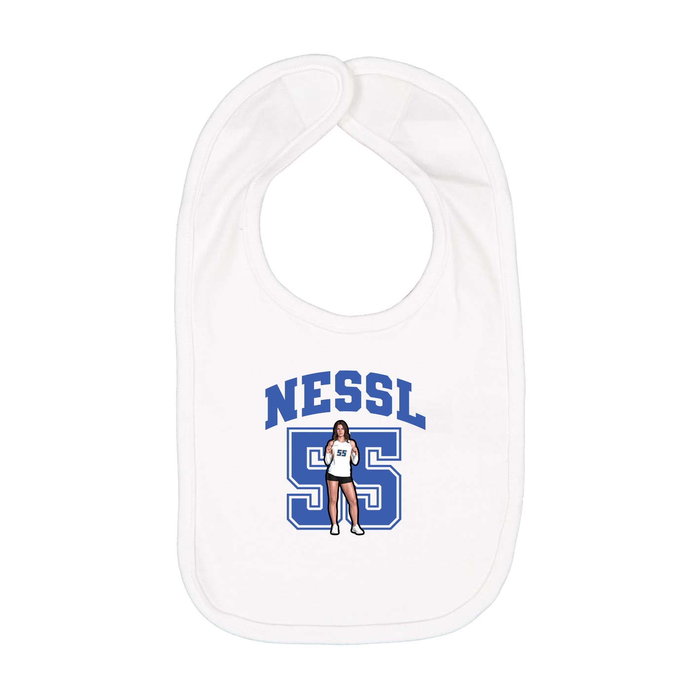 Infant Bib — Number in White