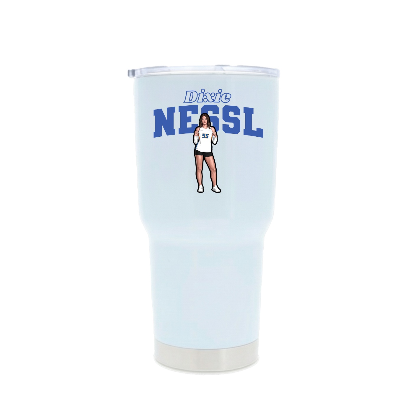 30oz Stainless Steel Tumbler — Name Arch in White