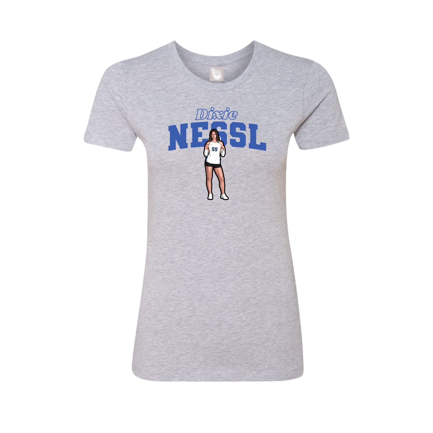 Womens Tee — Name Arch in Grey