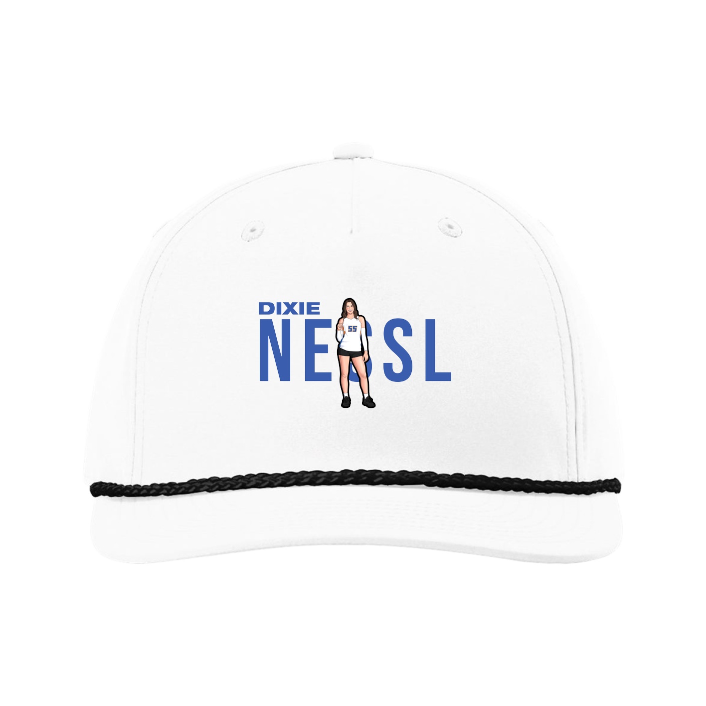 Five-Panel Classic Rope Cap — Player Name in White