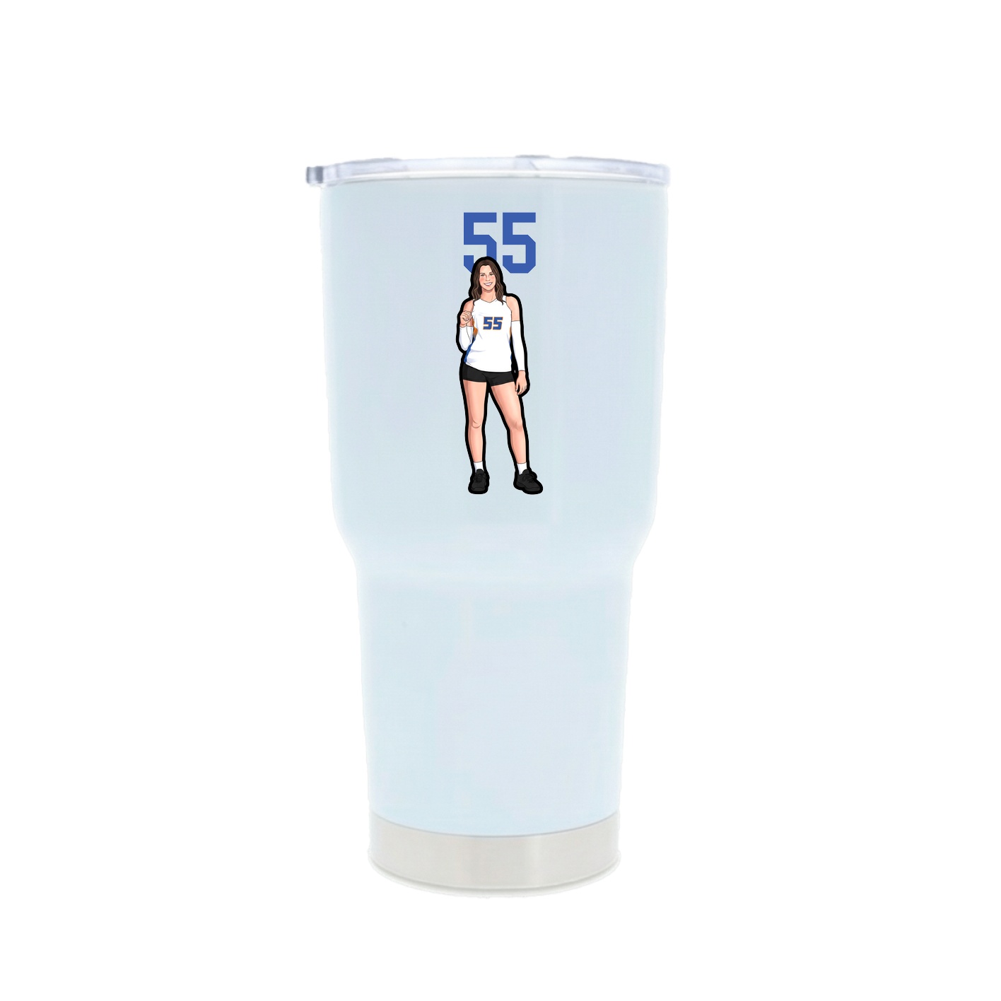 30oz Stainless Steel Tumbler — Number Top in White