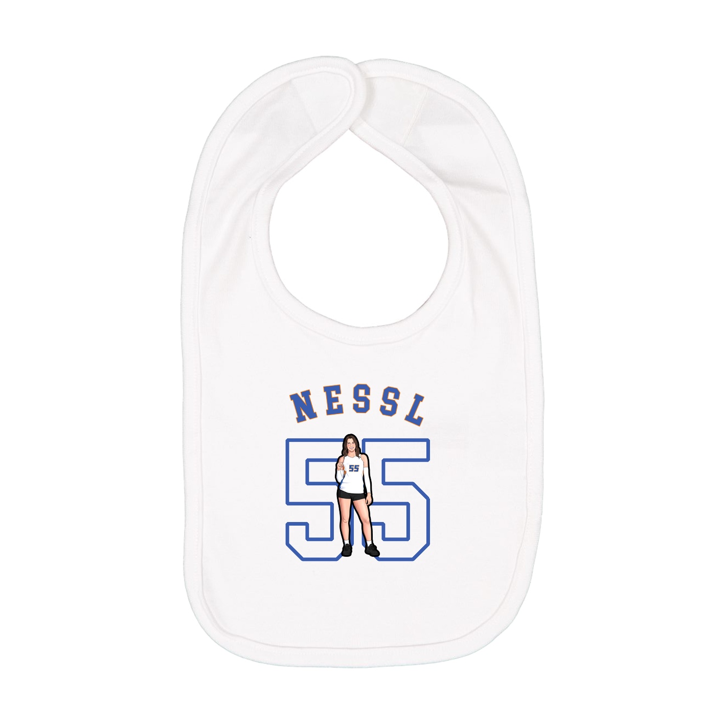 Infant Bib — Shirsey Arch in White