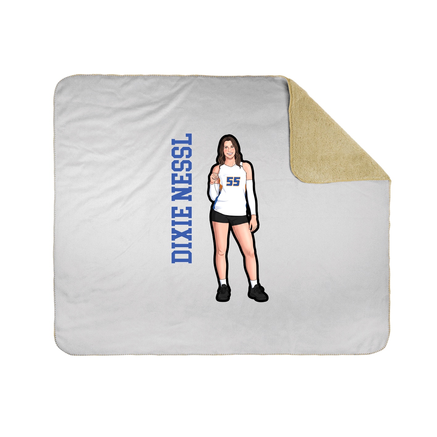 Throw Blanket — Name Vertical in White