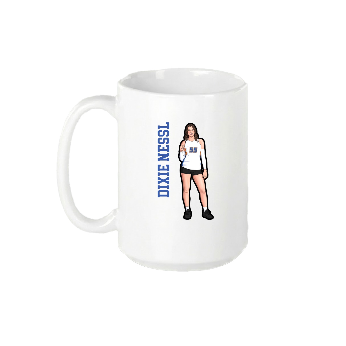 15oz Coffee Mug — Name Vertical in White