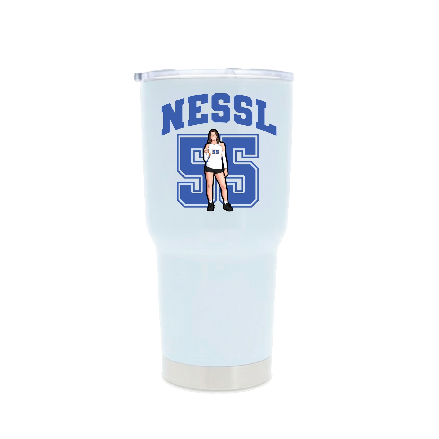 30oz Stainless Steel Tumbler — Number in White