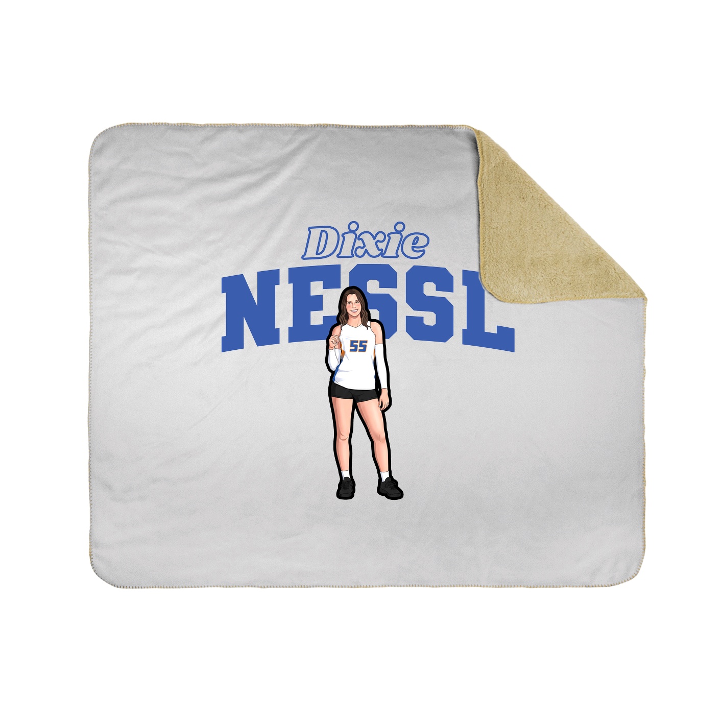Throw Blanket — Name Arch in White
