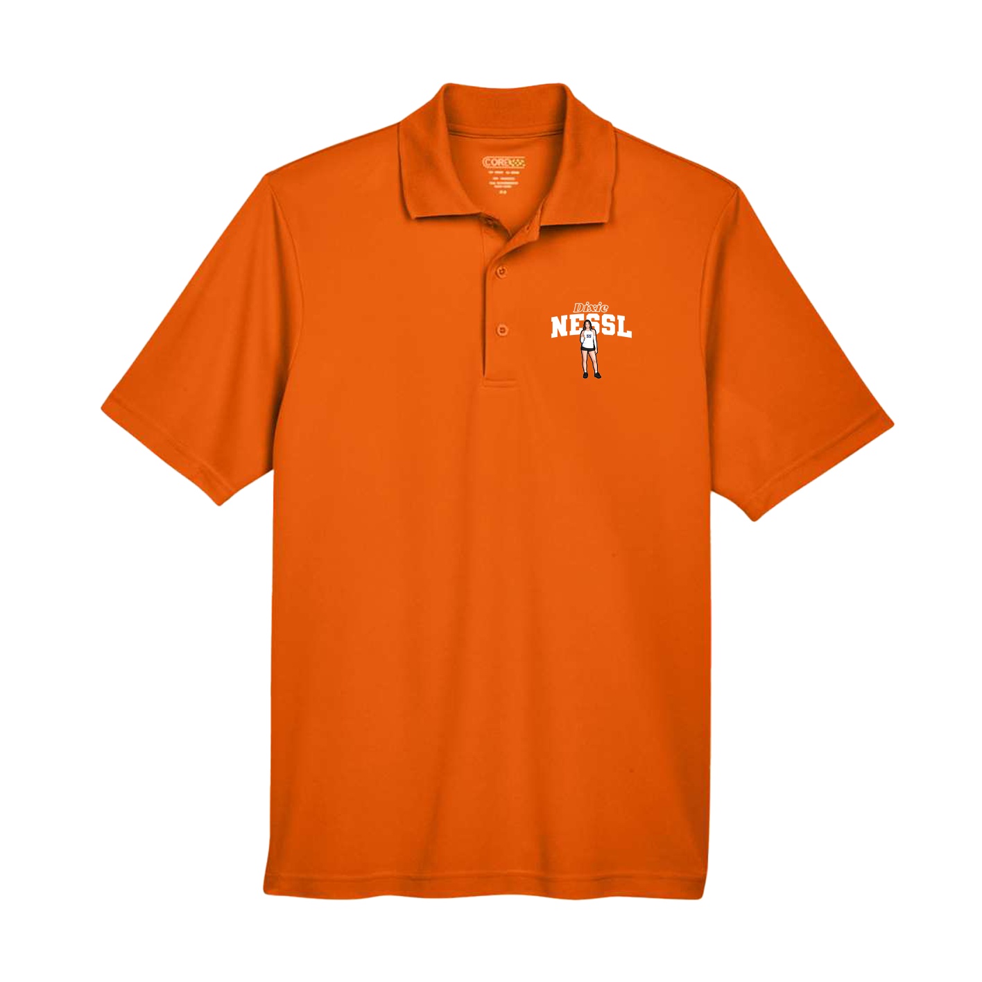 Performance Polo — Name Arch in Orange
