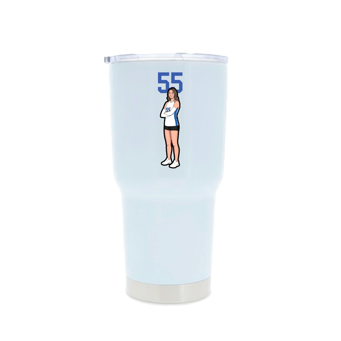 30oz Stainless Steel Tumbler — Number Top in White