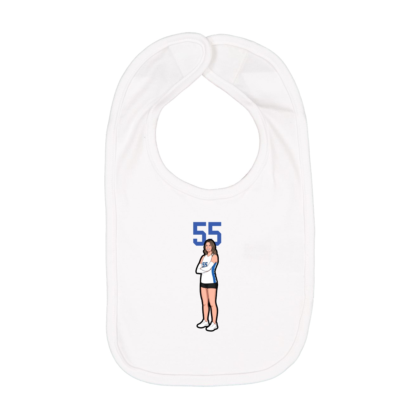 Infant Bib — Number Top in White
