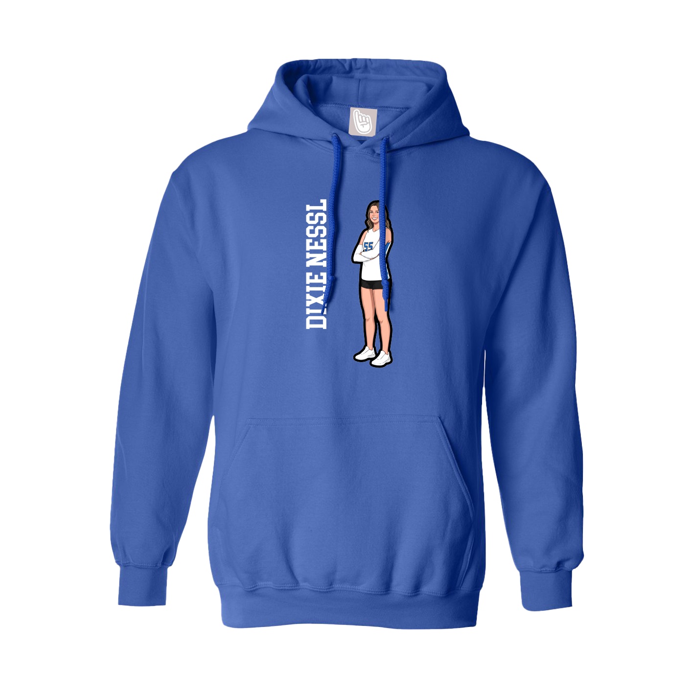 Youth Hoodie — Name Vertical in Royal