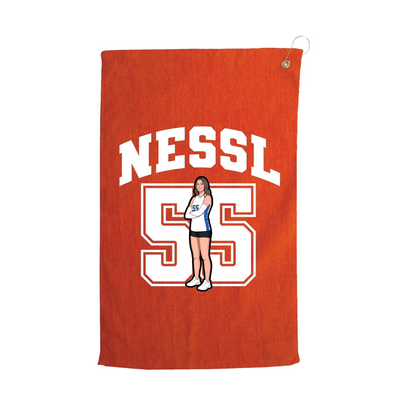 Golf Towel — Number in Orange