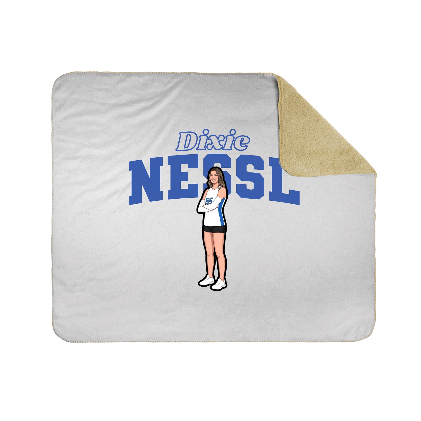 Throw Blanket — Name Arch in White