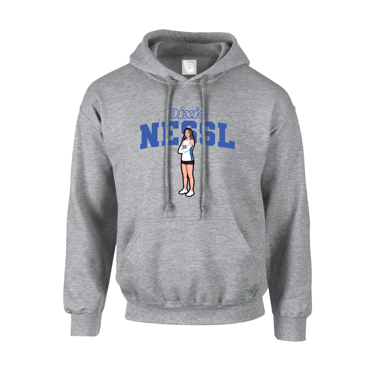 Youth Hoodie — Name Arch in Grey