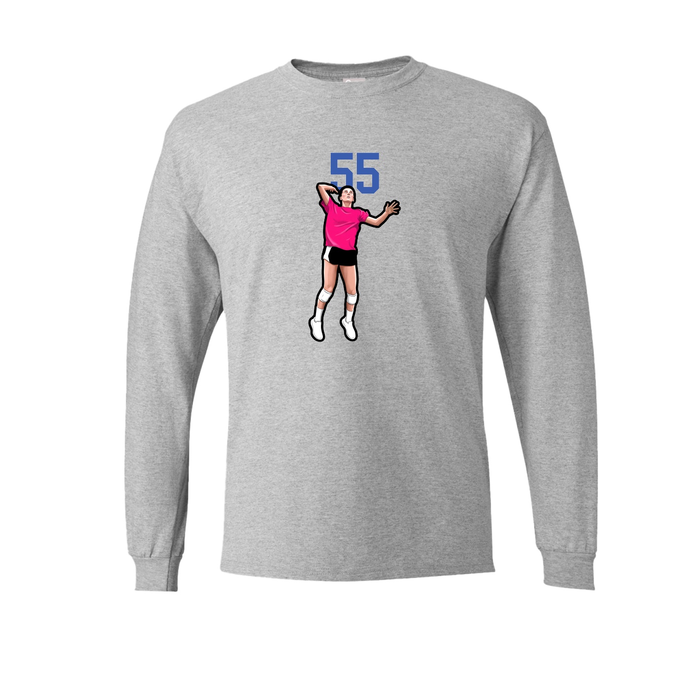 Long Sleeve Tee — Number Top in Grey