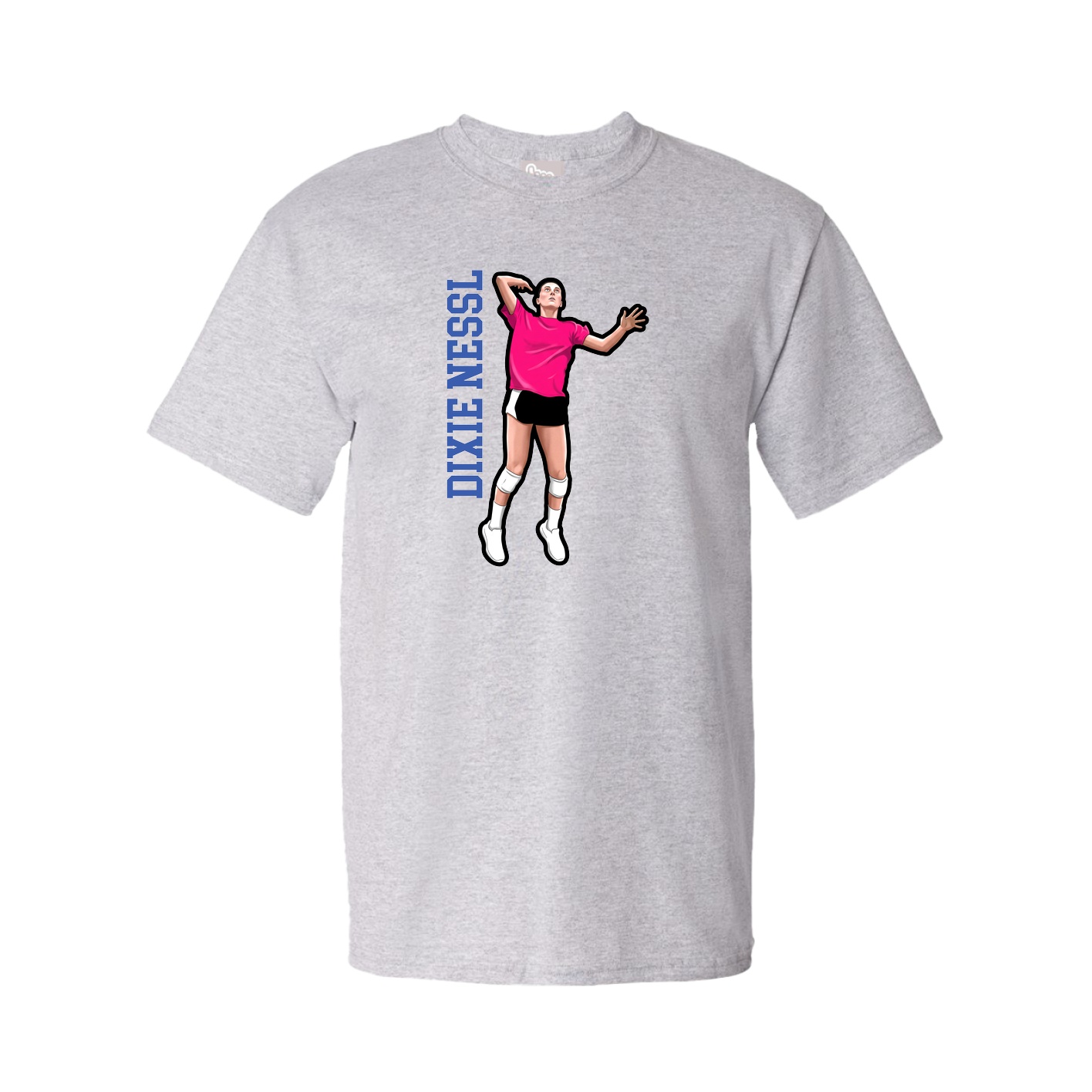 Tee — Name Vertical in Grey