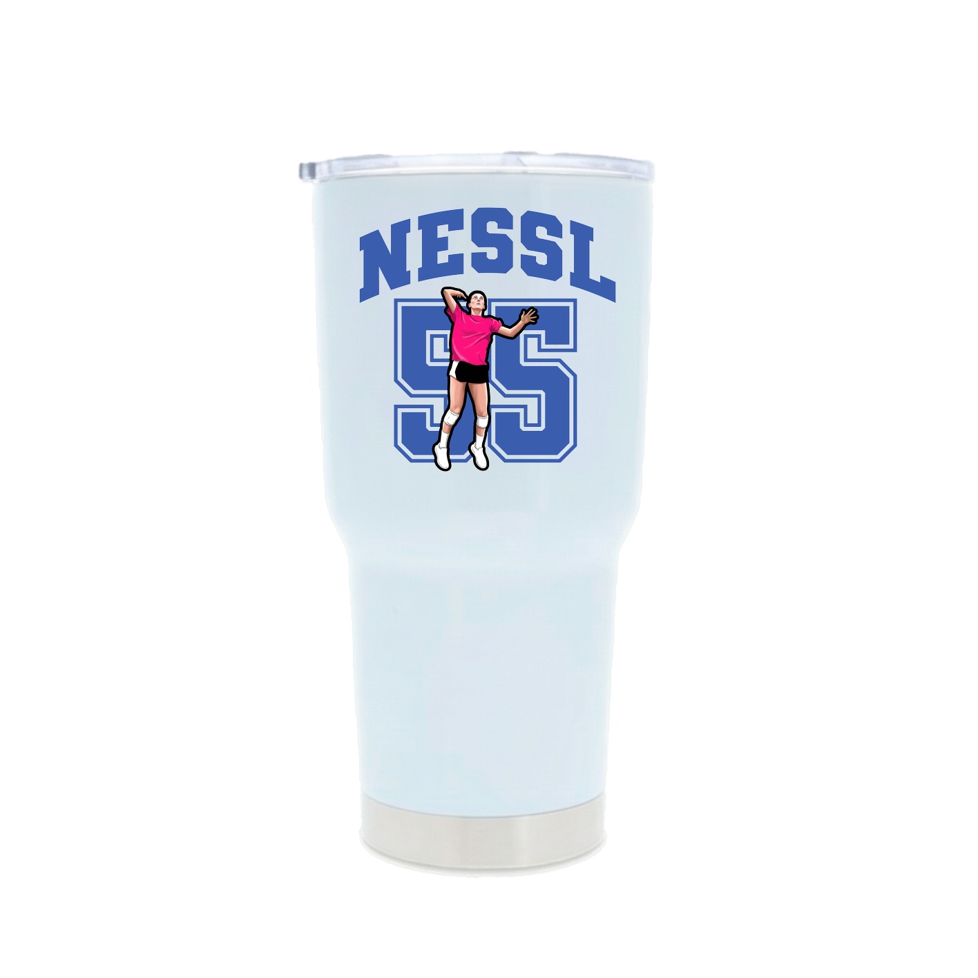 30oz Stainless Steel Tumbler — Number in White