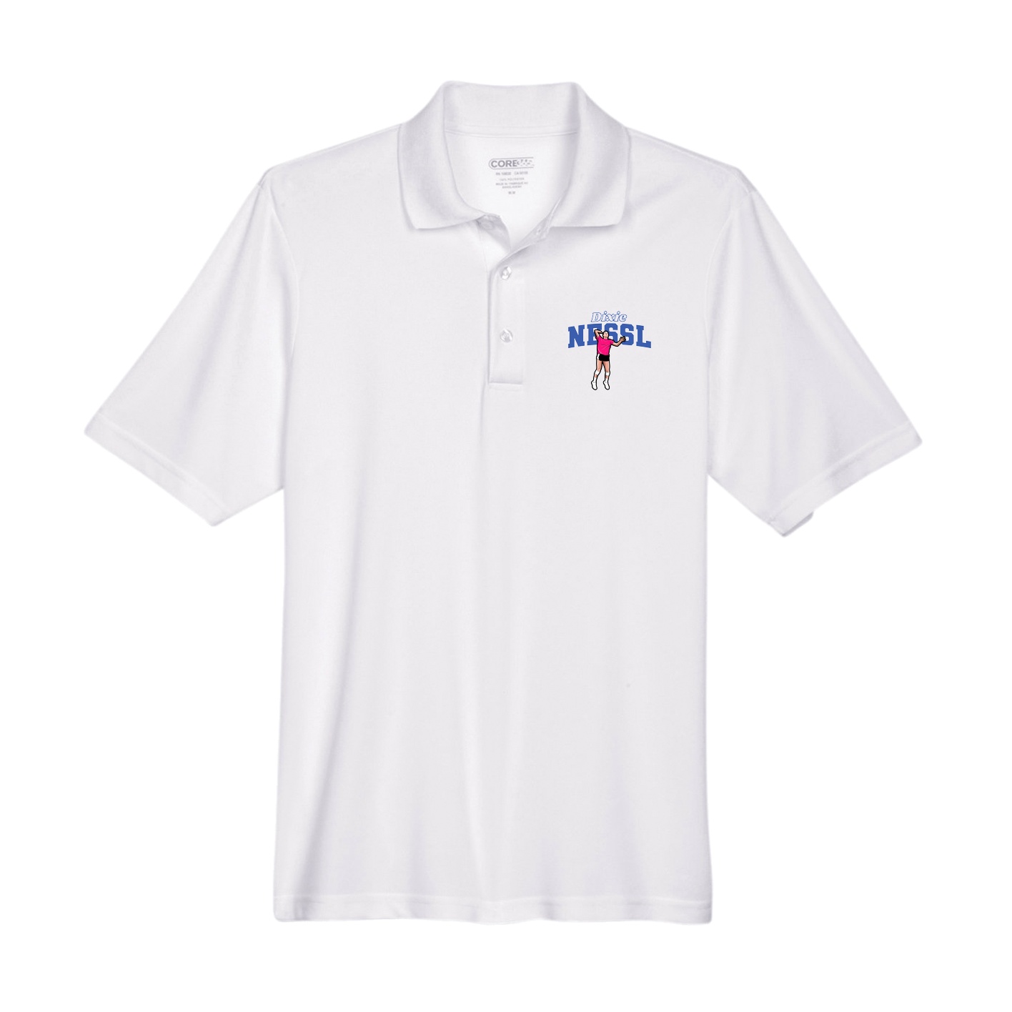 Performance Polo — Name Arch in White
