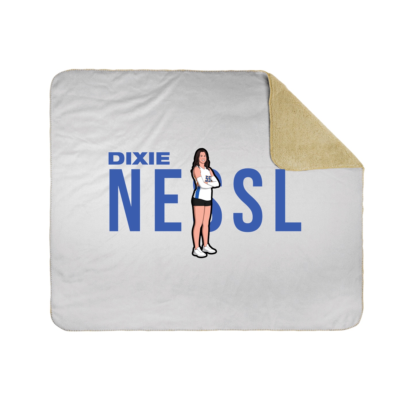 Throw Blanket — Player Name in White