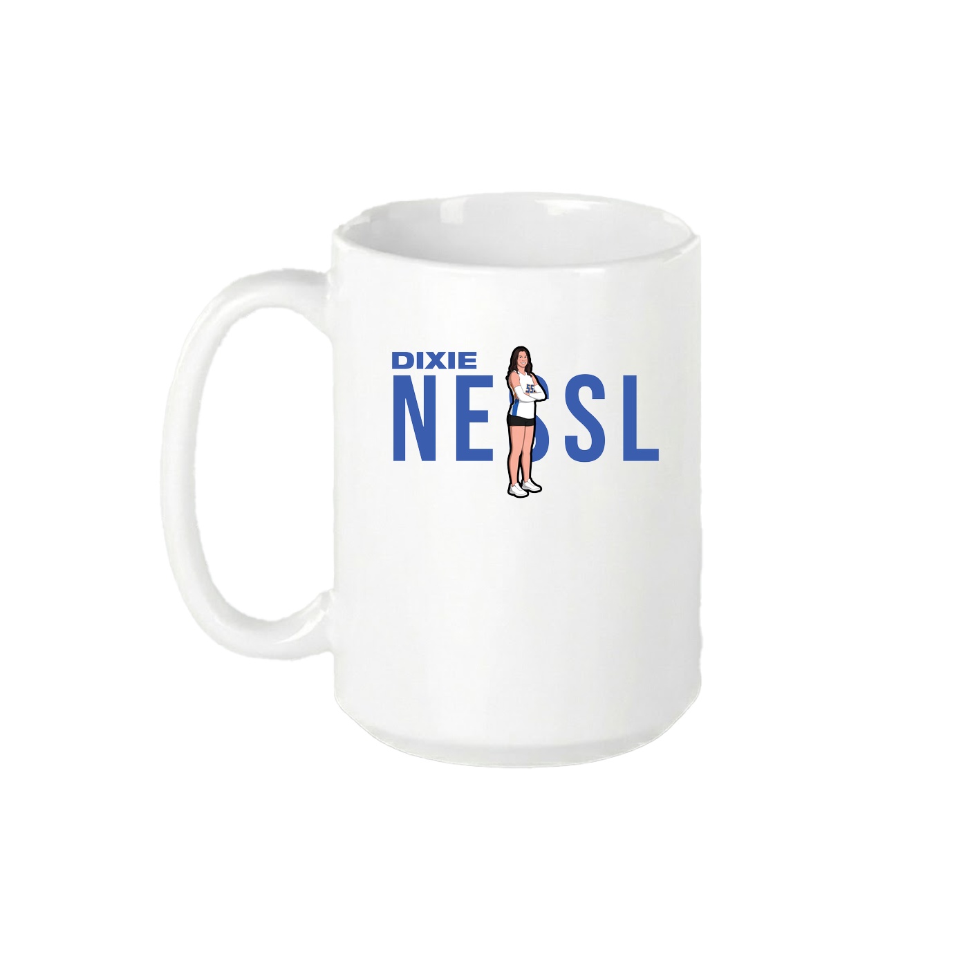 15oz Coffee Mug — Player Name in White