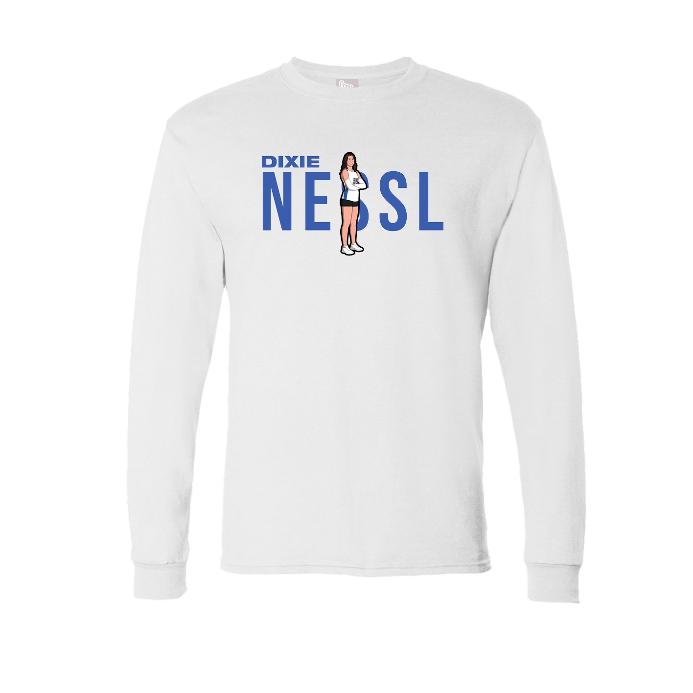 Long Sleeve Tee — Player Name in White