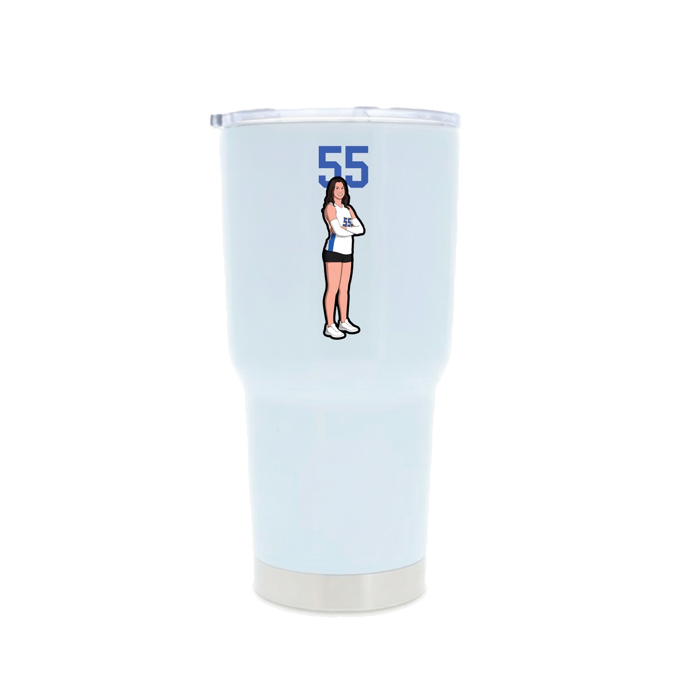 30oz Stainless Steel Tumbler — Number Top in White