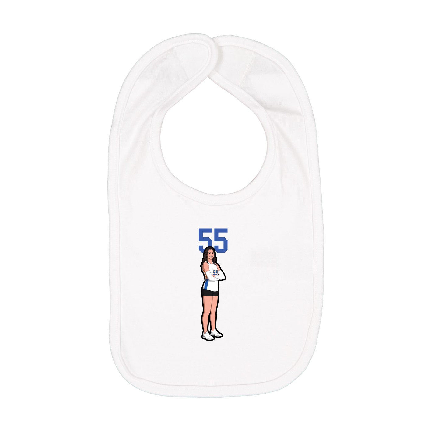 Infant Bib — Number Top in White