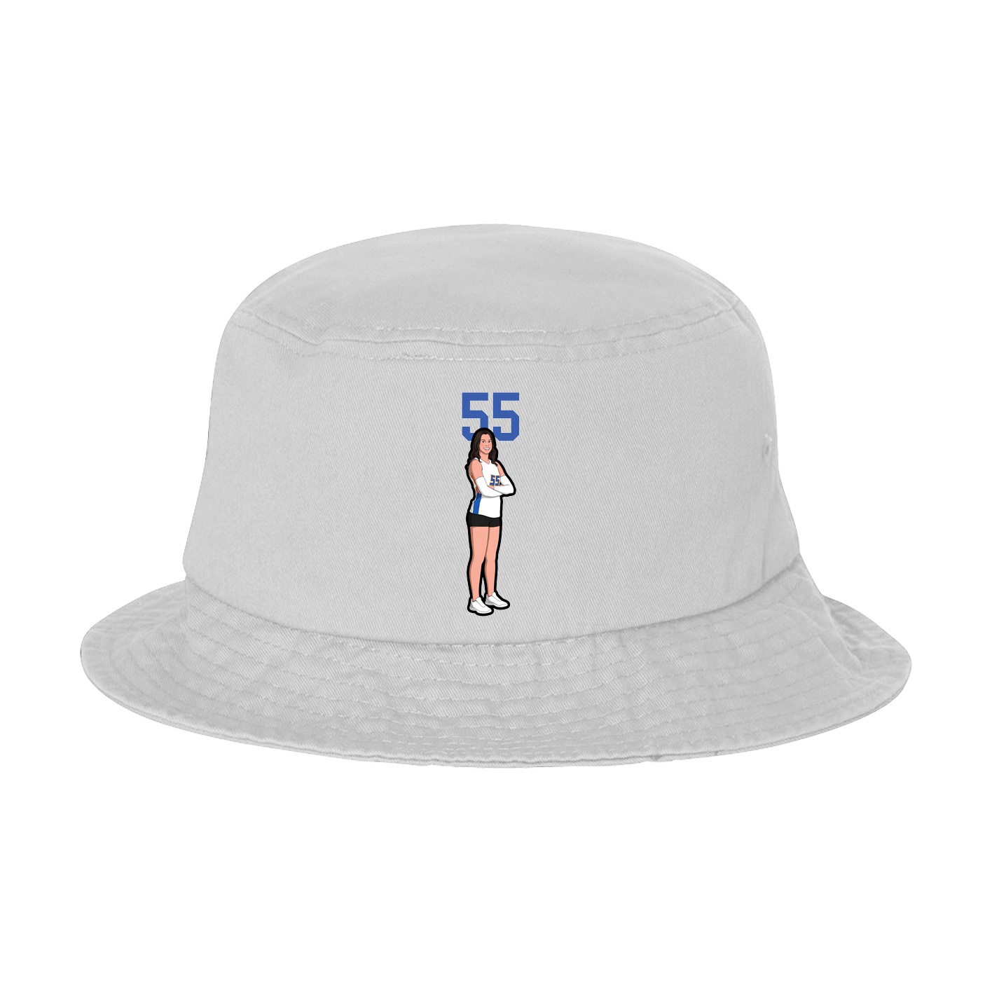 Bucket Cap — Number Top in White