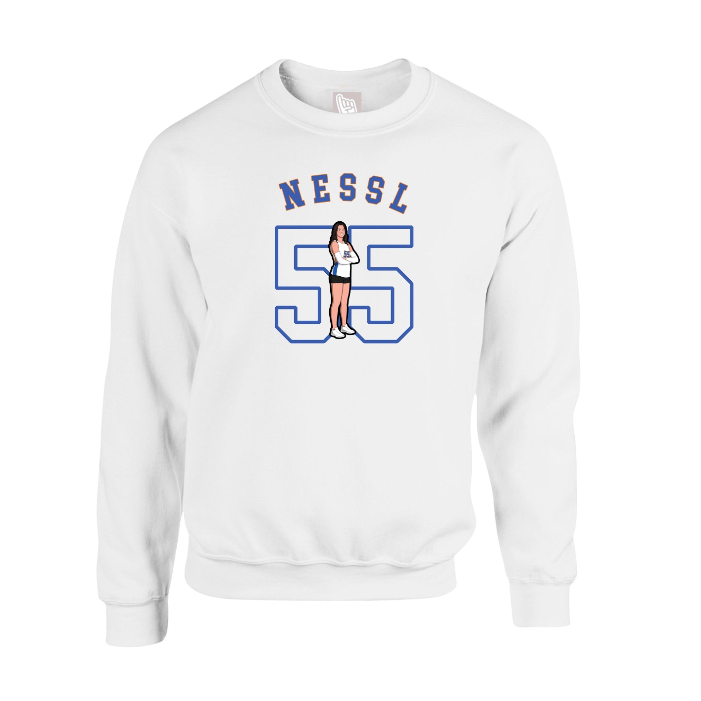 Fleece Crew — Shirsey Arch in White