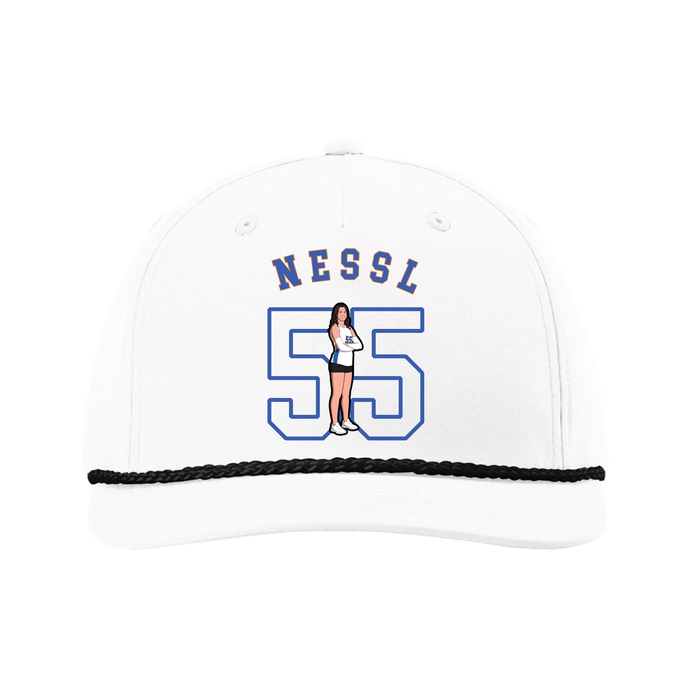 Five-Panel Classic Rope Cap — Shirsey Arch in White