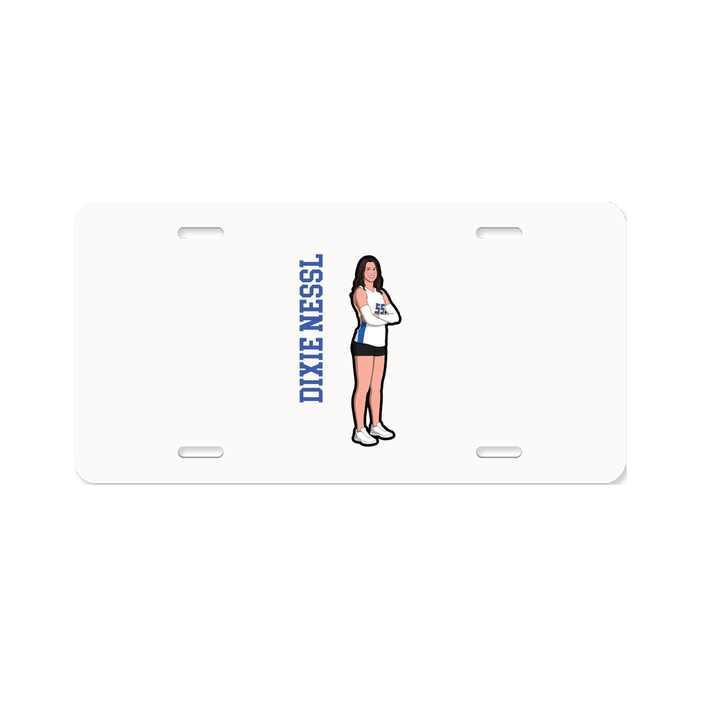 License Plate — Name Vertical in Classic