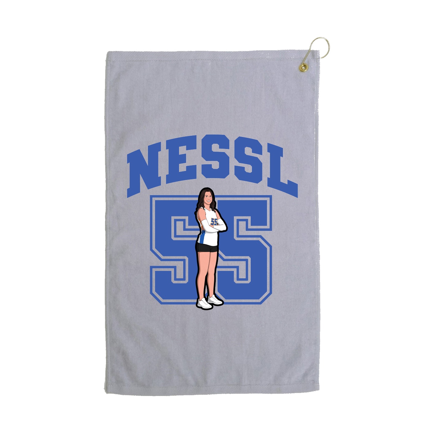 Golf Towel — Number in Grey