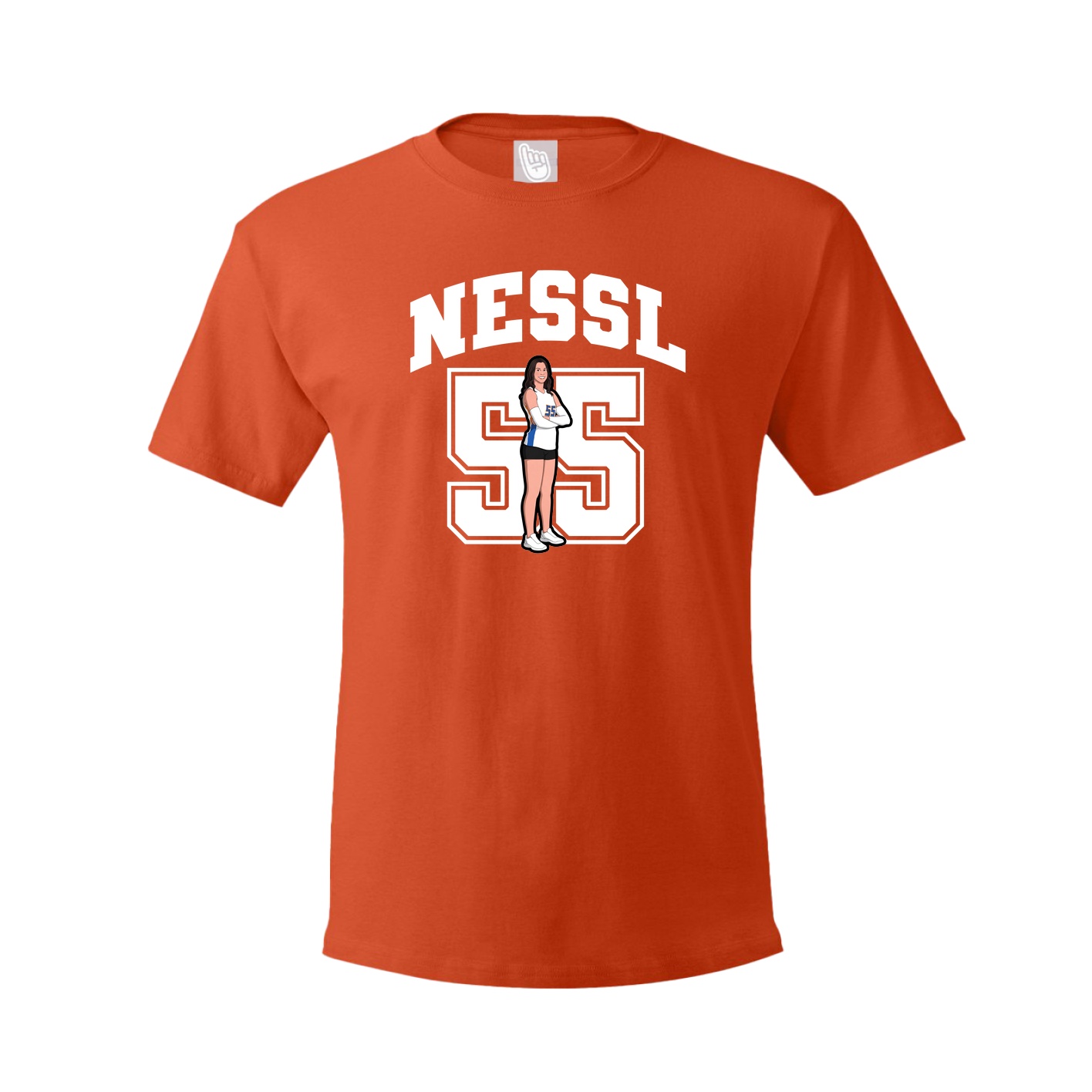 Youth Tee — Number in Orange