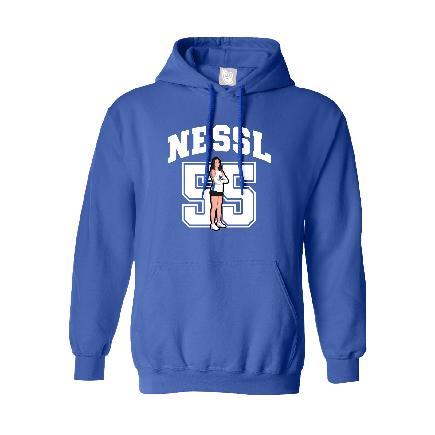 Hoodie — Number in Royal