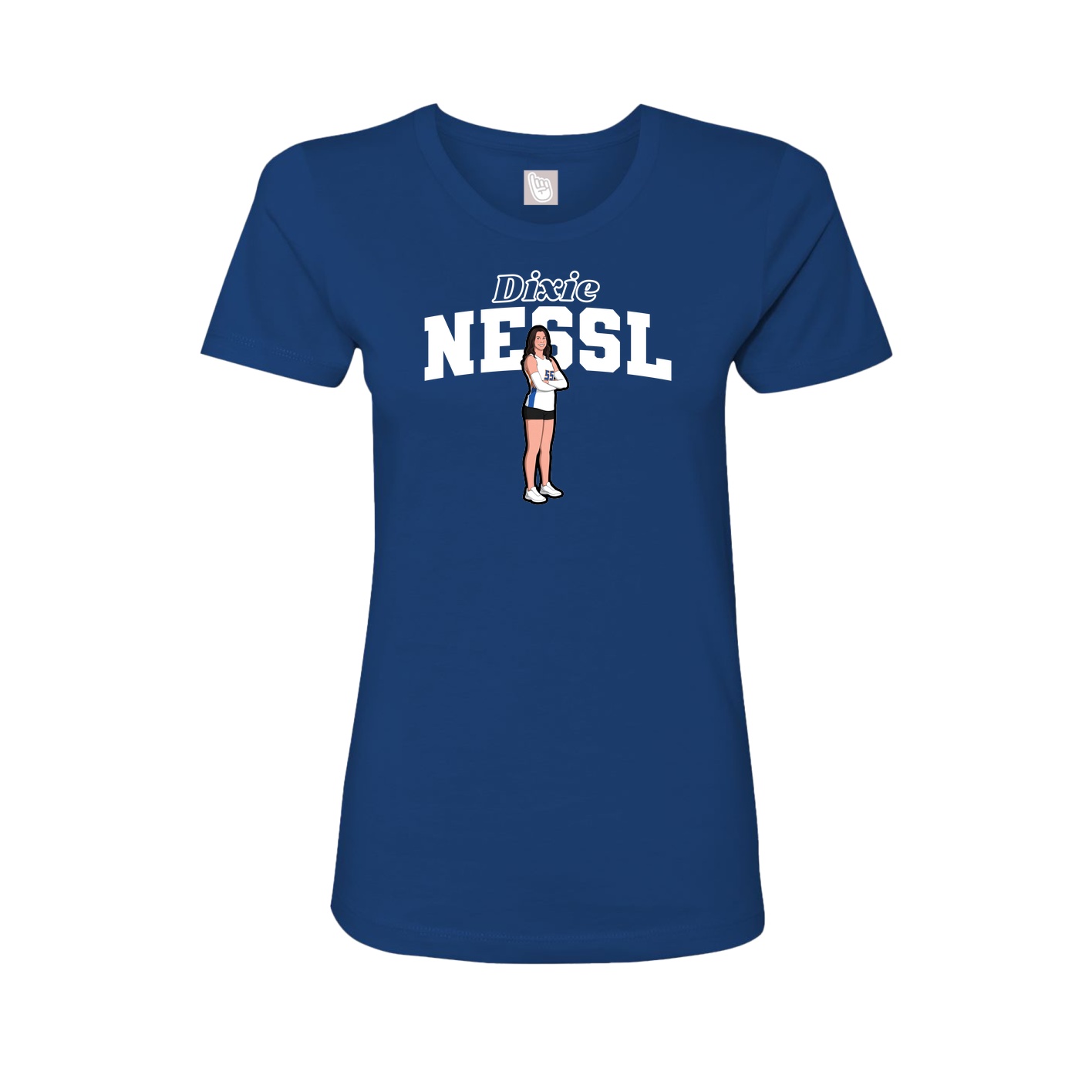 Fitted Women's Tee — Name Arch in Royal