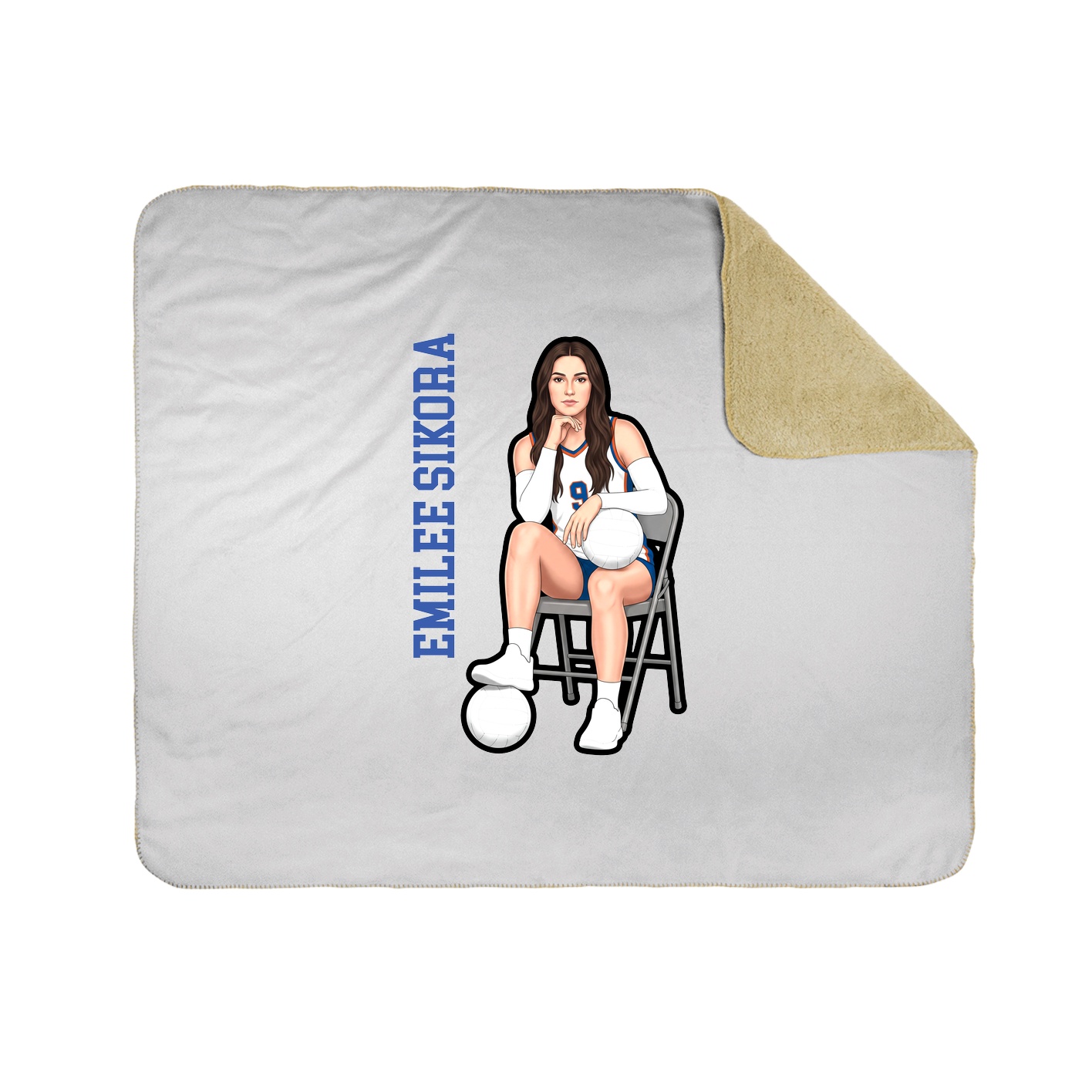 Throw Blanket — Name Vertical in White